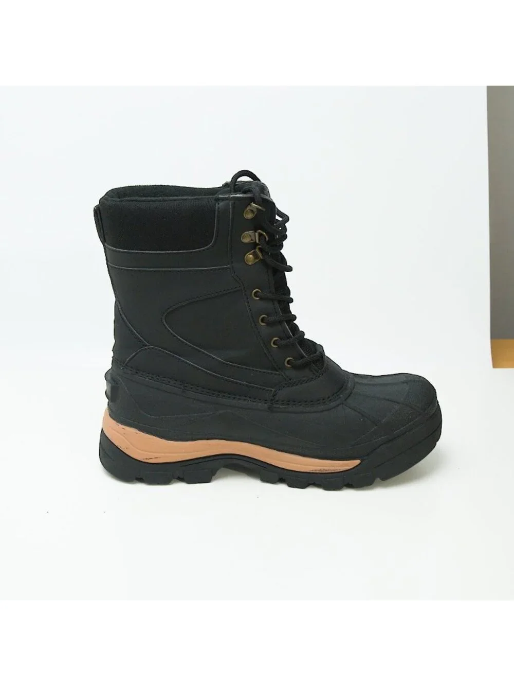 Mishansha Winter Boots Size 10 Faux Fur Lined Work Duck Boot Lace up Black